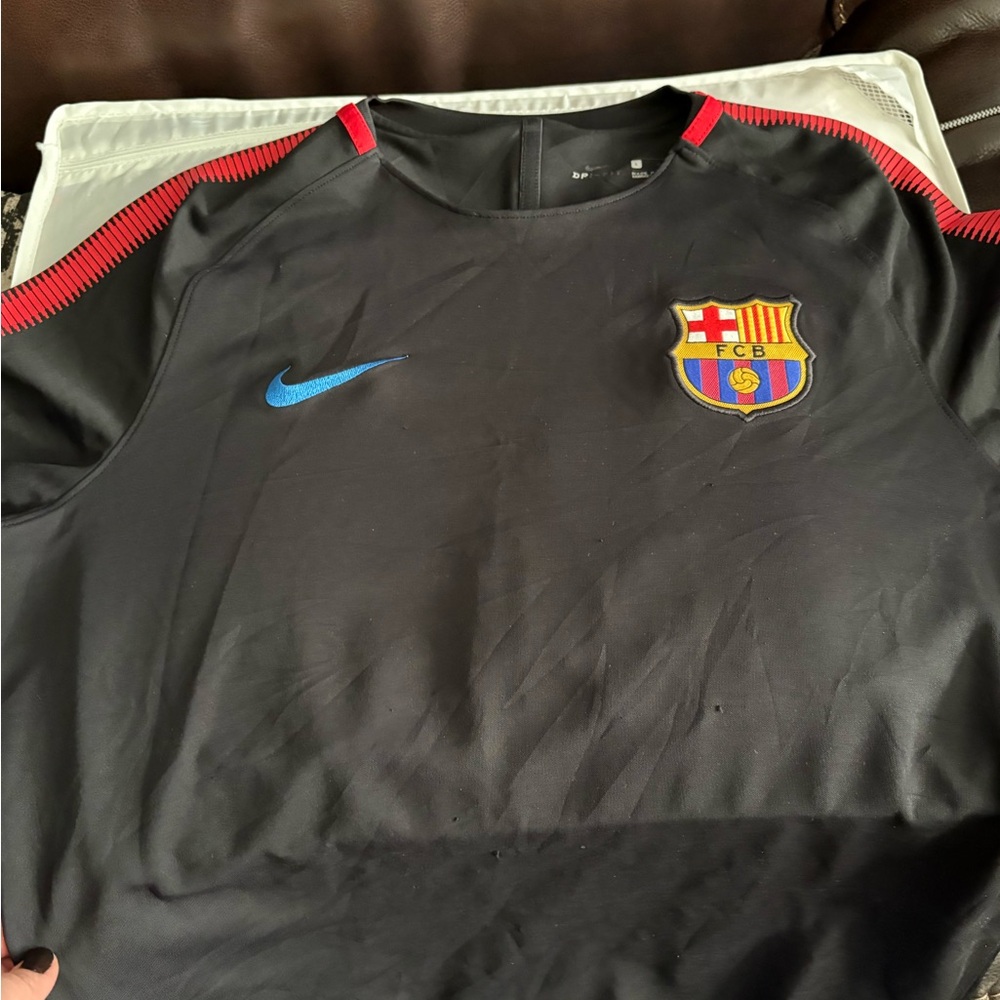 Nike Black and Red FC Barcelona Jersey